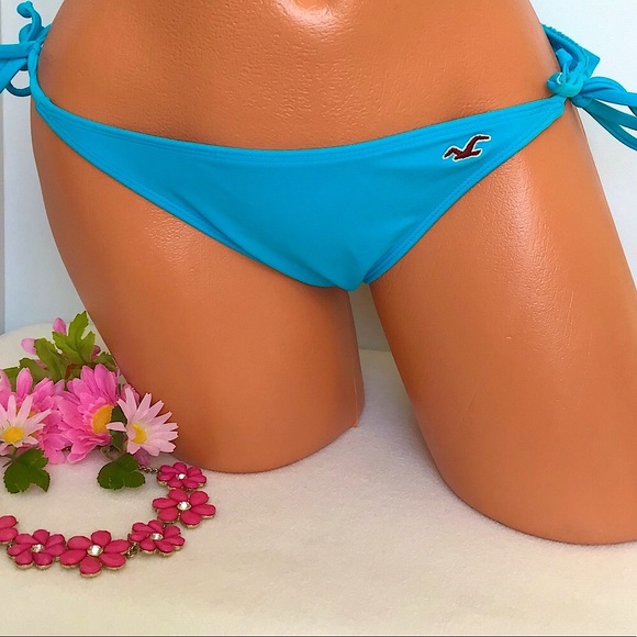 Hollister Flirty Ruffled Back String Bikini Bottom Size Medium - Picture 4 of 7
